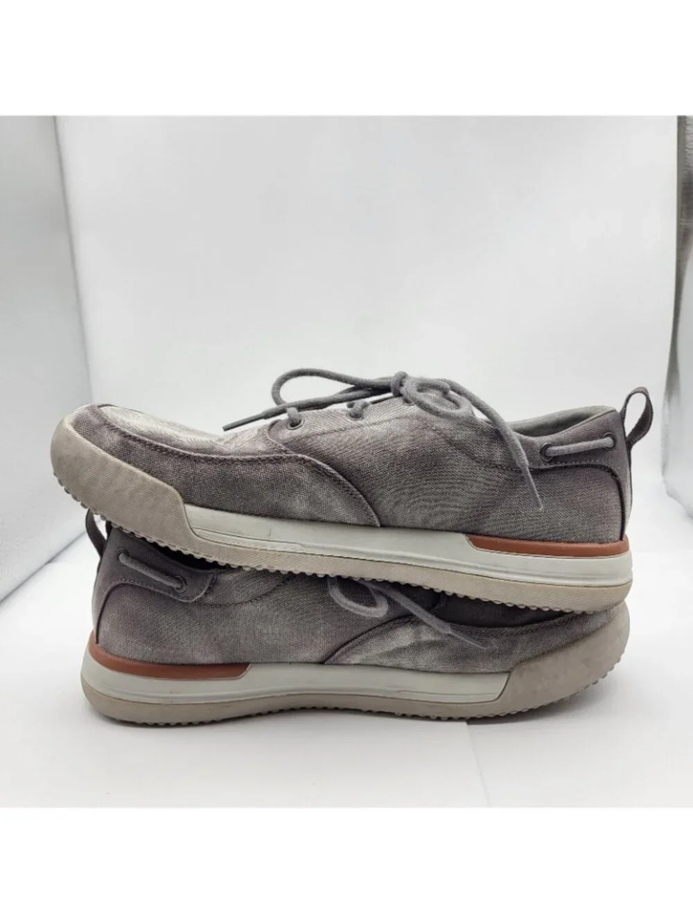 Skechers USA Men's 10.5 Gray Brewer Portero Oxford  Arch Support Canvas Cooling